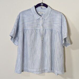 Madewell Blue and White Striped Blouse